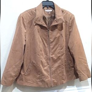 Allison Daley Tan Faux Suede Woman's Jacket Sz 20W